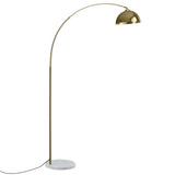 Artiss Modern Arched Floor Lamp Gold Brass Standing Heavy-Duty Marble Base for Living Room Bedroom - Side View