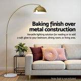 Artiss Modern Arched Floor Lamp Gold Brass Standing Heavy-Duty Marble Base for Living Room Bedroom - Top-Down View