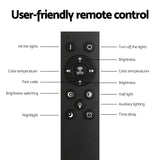 Versatile Remote-Controlled LED Floor Lamp with Adjustable Brightness and Color Temperature for Home Use - Rear View