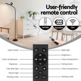 Artiss LED Floor Lamp with Remote Control & 4 Color Temperature Reading Living Room Bedroom Office - Close-Up Angle