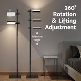 Artiss LED Floor Lamp, Modern Reading Lamp 360～ Rotating Adjustable Light Head,12W Standing Lamp for Living Room, Bedroom Office - Top-Down View