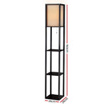 Artiss Floor Lamp 3 Tier Shelf Shelf Storage LED Light Stand Home Room Vintage Black, LED Lights