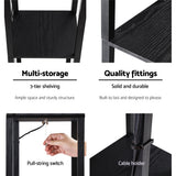 Artiss Floor Lamp 3 Tier Shelf Storage LED Light Stand Home Room Pattern Black - Close-Up Angle