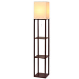 Artiss Floor Lamp 3 Tier Shelf Storage LED Light Stand Home Room Vintage White - Front View