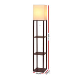 Artiss Floor Lamp 3 Tier Shelf Storage LED Light Stand Home Room Vintage White - Side View