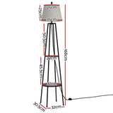 Artiss Modern LED Floor Lamp with Adjustable 2-Tier Shelf for Home Décor - Front View