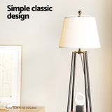 Artiss Modern LED Floor Lamp with Adjustable 2-Tier Shelf for Home Décor - 45-Degree Angle