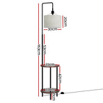 Artiss Floor Lamp 2 Tier Shelf Storage LED Light Stand Home Room Adjustable Head, Storage