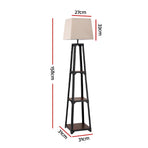 Artiss Floor Lamp 3 Tier Shelf Storage LED Light Stand Home Room Vintage White, Storage