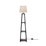 Vintage White Artiss LED Floor Lamp with 3-Tier Shelf Storage for Home Decor - Side View