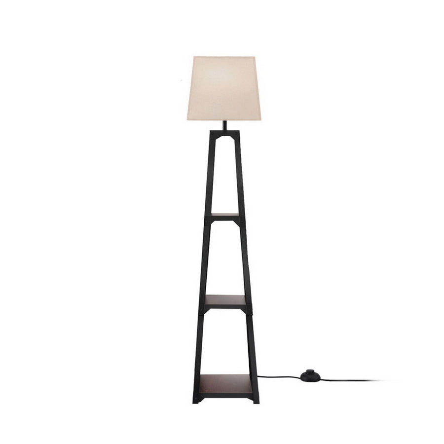 Artiss Floor Lamp 3 Tier Shelf Storage LED Light Stand Home Room Vintage White, LED Lights