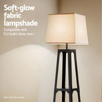 Artiss Floor Lamp 3 Tier Shelf Storage LED Light Stand Home Room Vintage White, image 5