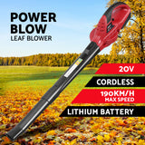 Giantz 20V Cordless Leaf Blower Garden Lithium Electric Battery Nozzles 2-Speed - Front View