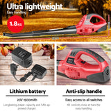 Giantz 20V Cordless Leaf Blower Garden Lithium Electric Battery Nozzles 2-Speed - Side View