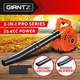 Giantz 25.4cc Petrol Leaf Blower Vacuum 2-in-1 Garden Vac Mulcher Blower Orange - Front View