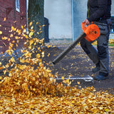 Giantz 25.4cc Petrol Leaf Blower Vacuum 2-in-1 Garden Vac Mulcher Blower Orange - Side View