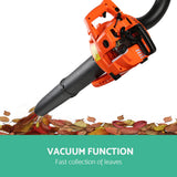Giantz 25.4cc Petrol Leaf Blower Vacuum 2-in-1 Garden Vac Mulcher Blower Orange - Top-Down View