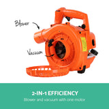 Giantz 25.4cc Petrol Leaf Blower Vacuum 2-in-1 Garden Vac Mulcher Blower Orange - 45-Degree Angle