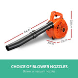 Giantz 25.4cc Petrol Leaf Blower Vacuum 2-in-1 Garden Vac Mulcher Blower Orange - Rear View