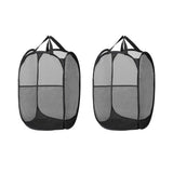 Artiss Foldable Black Laundry Hamper - Set of 2