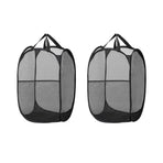 Artiss 2X Laundry Basket Hamper Foldable Black