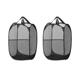Artiss Foldable Black Laundry Hamper - Set of 2