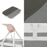 Artiss 2X Laundry Basket Hamper Foldable White Grey - Top-Down View
