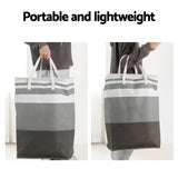 Artiss 2X Laundry Basket Hamper Foldable White Grey - 45-Degree Angle
