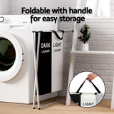 Artiss Laundry Basket Hamper Large Foldable Washing Clothes Storage 3 Sections - 45-Degree Angle