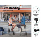 Two Artiss Alex industrial bar stools, dark brown seat and black metal frame, image 6