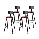 Artiss 4x Bar Stools Vintage Metal Chairs - Close-Up Angle