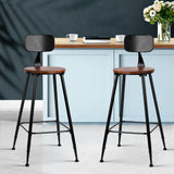 Artiss 4x Bar Stools Vintage Metal Chairs - Low Angle