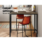 Artiss Vintage Industrial High Bar Table for Stool Kitchen Cafe Desk Dark Brown - Side View