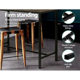 Artiss Vintage Industrial High Bar Table for Stool Kitchen Cafe Desk Dark Brown - Rear View