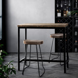 Artiss Vintage Industrial High Bar Table for Stool Kitchen Cafe Desk Dark Brown - Close-Up Angle