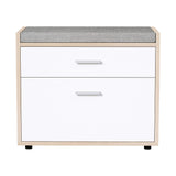 Artiss Shoe Rack Cabinet Bench 8 Pairs White Niva - Side View