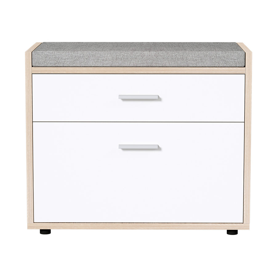 Artiss Shoe Rack Cabinet Bench 8 Pairs White Niva