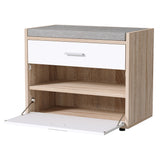 Artiss Shoe Rack Cabinet Bench 8 Pairs White Niva - Close-Up Angle