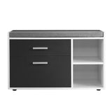 Artiss Shoe Cabinet Bench Shoes Storage Organiser Rack Wooden Cupboard Fabric Seat Adjustable Shelf - Top-Down View