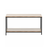 Artiss Coffee Table Rectangular 93CM Walnut Olin - Side View