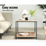 Artiss Coffee Table Rectangular 93CM Walnut Olin - Rear View