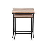 Artiss Nesting Coffee Table Sef of 2 Walnut Brok