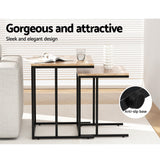 Artiss Nesting Coffee Table Sef of 2 Walnut Brok - 45-Degree Angle