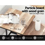 Artiss Nesting Coffee Table Sef of 2 Walnut Brok - Rear View