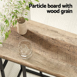 Rustic Industrial C-Shaped Side Table with Metal Frame for Sofa and Bedside Use - Top-Down View