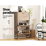 Artiss Shoe Rack Cabinet Adjustable Shelves 24 Pairs Tim - Low Angle