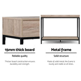 Artiss Hallway Console Table Hall Side Entry Display Desk Drawer Storage Oak - Side View