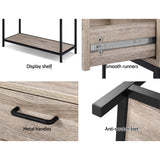 Artiss Hallway Console Table Hall Side Entry Display Desk Drawer Storage Oak - 45-Degree Angle
