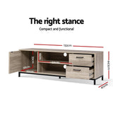 Artiss TV Cabinet Entertainment Unit 132cm Pine Tania - Top-Down View
