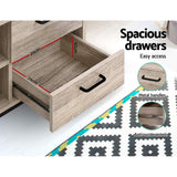 Artiss TV Cabinet Entertainment Unit 132cm Pine Tania - Close-Up Angle